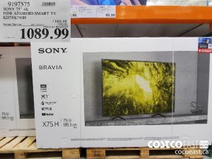 9197575
SONY 75" 4K HDR ANDROID SMART TV KD75X750H 
$1089.99
