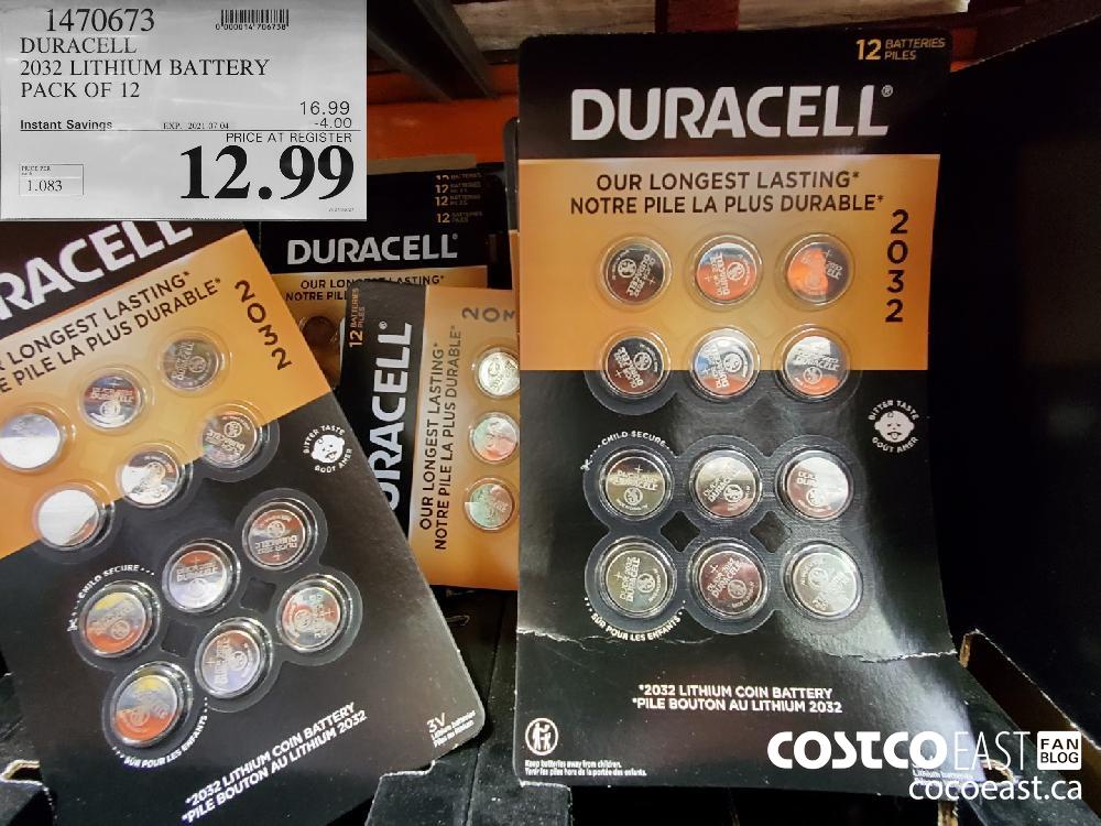 Duracell Lithium 2032 Coin Batteries, 12-count 