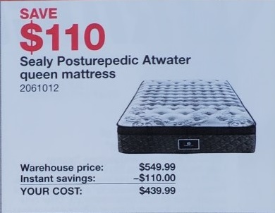 Sealy posturepedic atwater queen mattress deals price