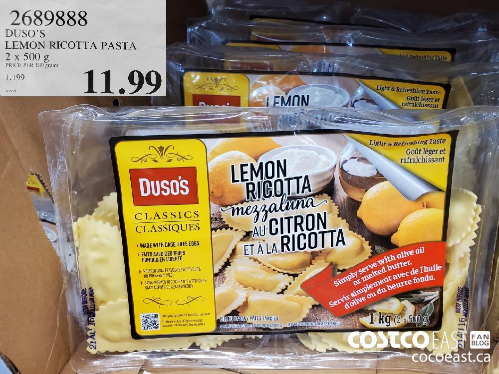 2689888 DUSO'S LEMON RICOTTA PASTA 2x 500 g $11.99