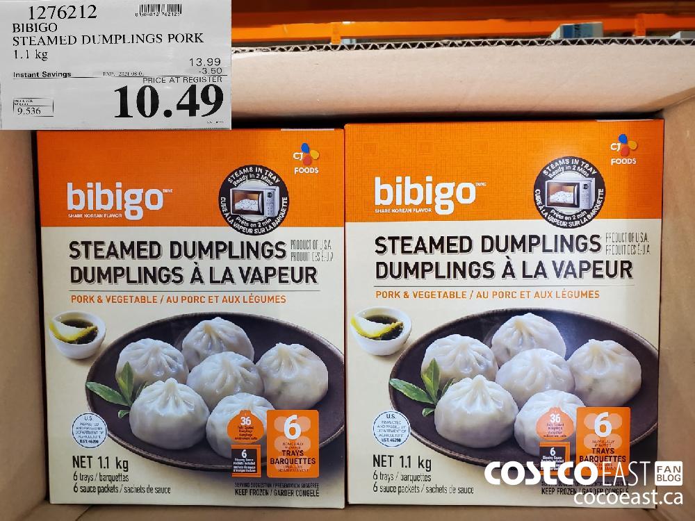 1276212 BIBIGO STEAMED DUMPLINGS PORK 1.1KG ($3.50 INSTANT SAVINGS EXPIRES ON 2021-08-01) $10.49