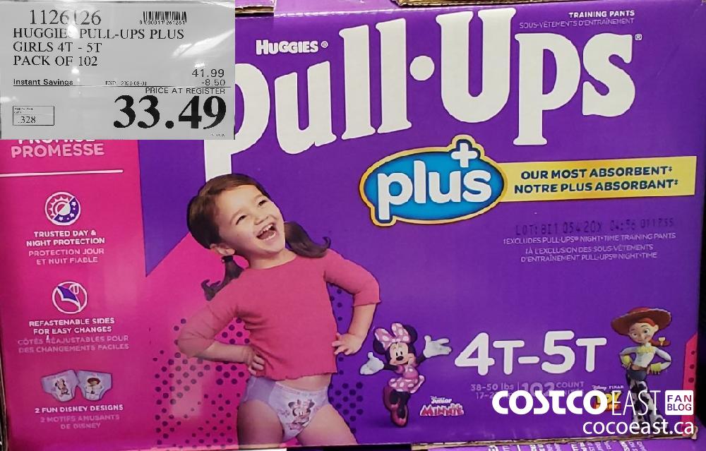 Huggies Pull-Ups Plus Training Pants 4T to 5T Girl, 102-pack