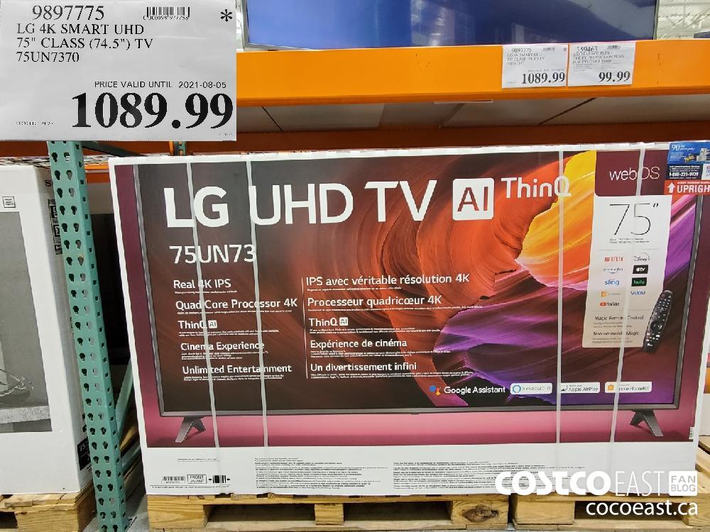 9897775 LG 4K SMART UHD 75" CLASS (74.5") TV 75UN7370 $1089.99