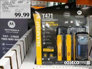 1504470
MOTOROLA 2 WAY KADIOS T471 3-PACK 
$99.99