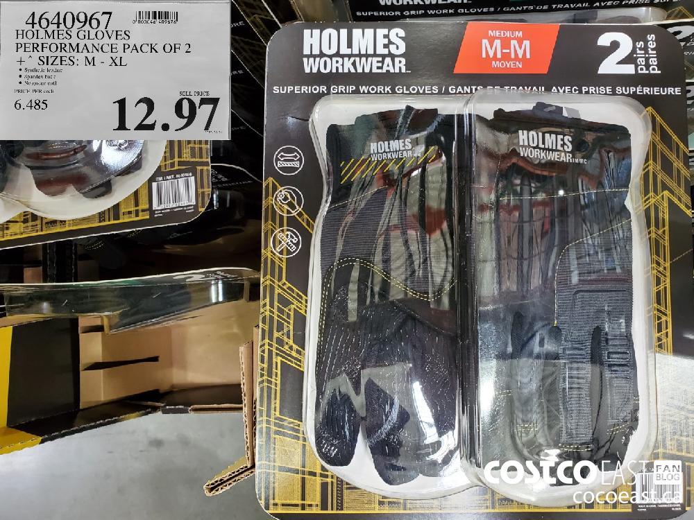 4640967 HOLMES GLOVES PERFORMANCE PACK OF 2 + SIZES: M - XL $12.97