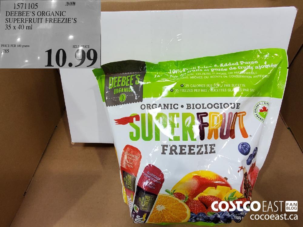 1571105 DEEBEE'S ORGANIC SUPERFRUIT FREEZIE'S 35 x 40 ml $10.99