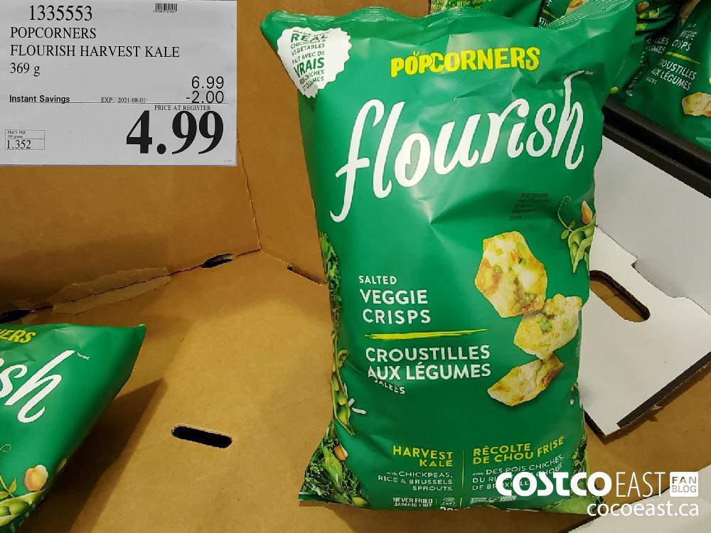 1335553 POPCORNERS FLOURISH HARVEST KALE 369 g ($2.00 INSTANT SAVINGS EXPIRES ON 2021-08-01) $4.99