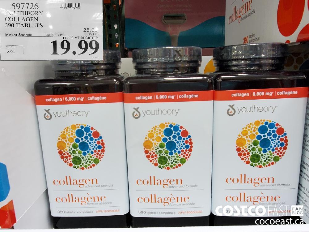 597726 YOUTHEORY COLLAGEN 390 TABLETS ($6.00 INSTANT SAVINGS EXPIRES ON 2021-08-01) $19.99
