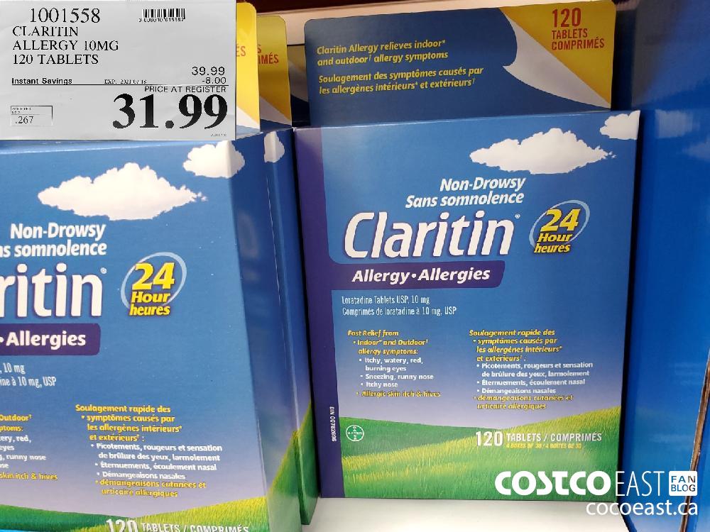 1001558 CLARITIN ALLERGY 10MG 120 TABLETS ($8.00 INSTANT SAVINGS EXPIRES ON 2021-07-18) $31.99