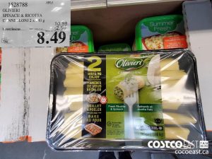 1528788
OLIVIERI SPINACH & RICOTTA CANNELLONI 2 x 540 g 
($2.50 INSTANT SAVINGS EXPIRES ON 2021-07-18)
$8.49
