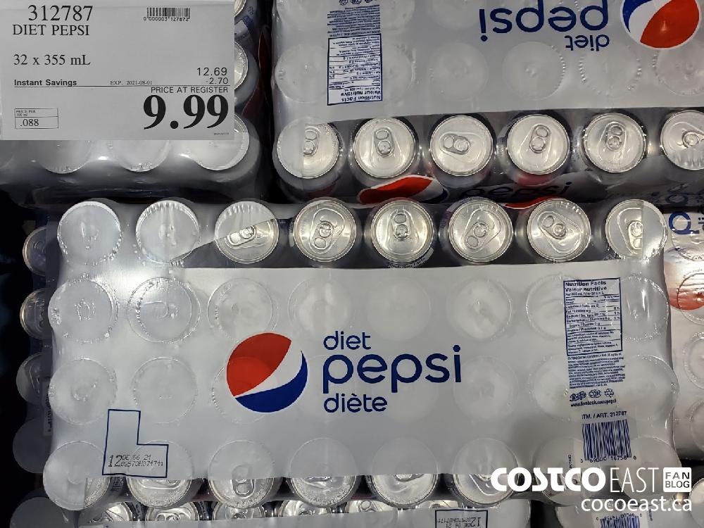 312787 DIET PEPSI 32 X 355 ML ($2.70 INSTANT SAVINGS EXPIRES ON 2021-08-01) $9.99