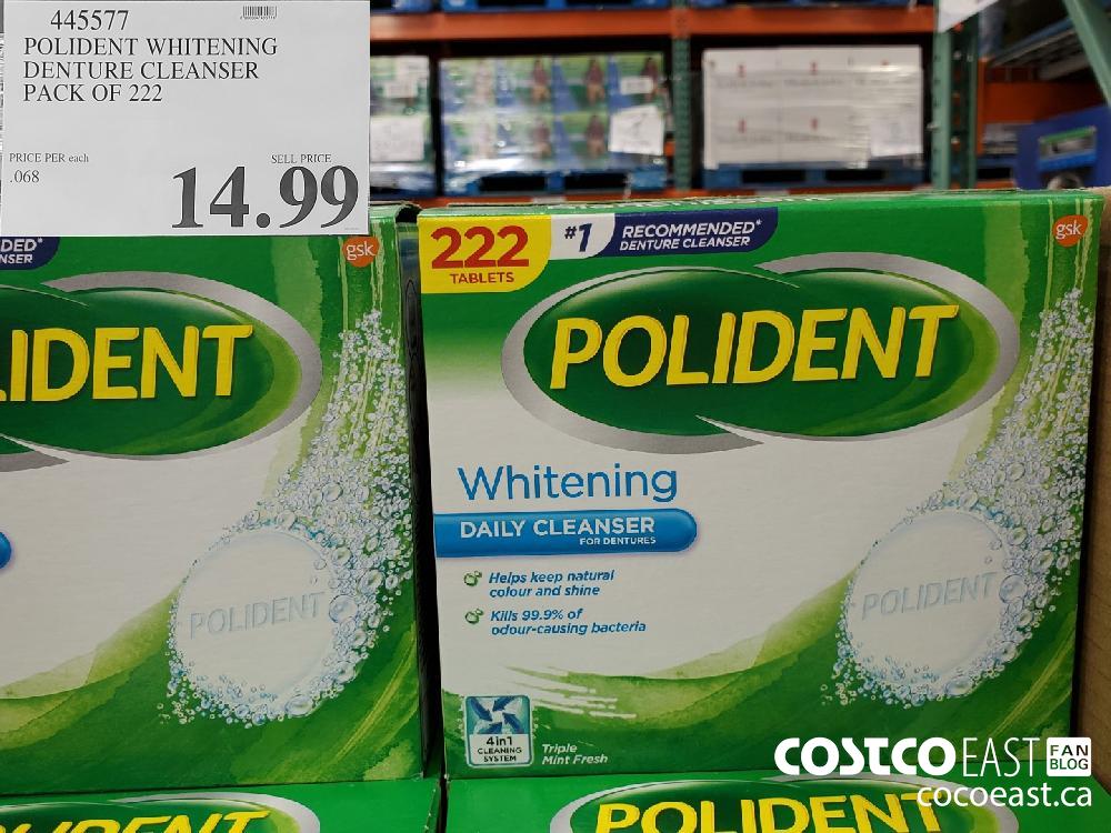 445577 POLIDENT WHITENING DENTURE CLEANSER PACK OF 222 $14.99