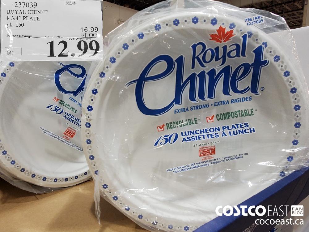 237039 ROYAL CHINET 8 3/4" PLATE Pk. 150 ($4.00 INSTANT SAVINGS EXPIRES ON 2021-08-01) $12.99