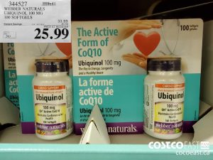 344527
WEBBER NATURALS UBIQUINOL 100 MG 100 SOFTGELS 
($8.00 INSTANT SAVINGS EXPIRES ON 2021-08-01)
$25.99