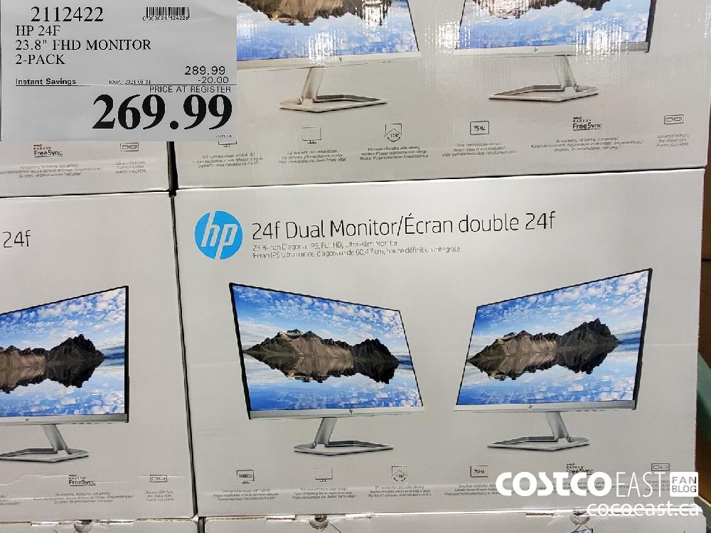 2112422 HP 24F 23.8" FHD MONITOR 2-PACK ($20.00 INSTANT SAVINGS EXPIRES ON 2021-08-01) $269.99