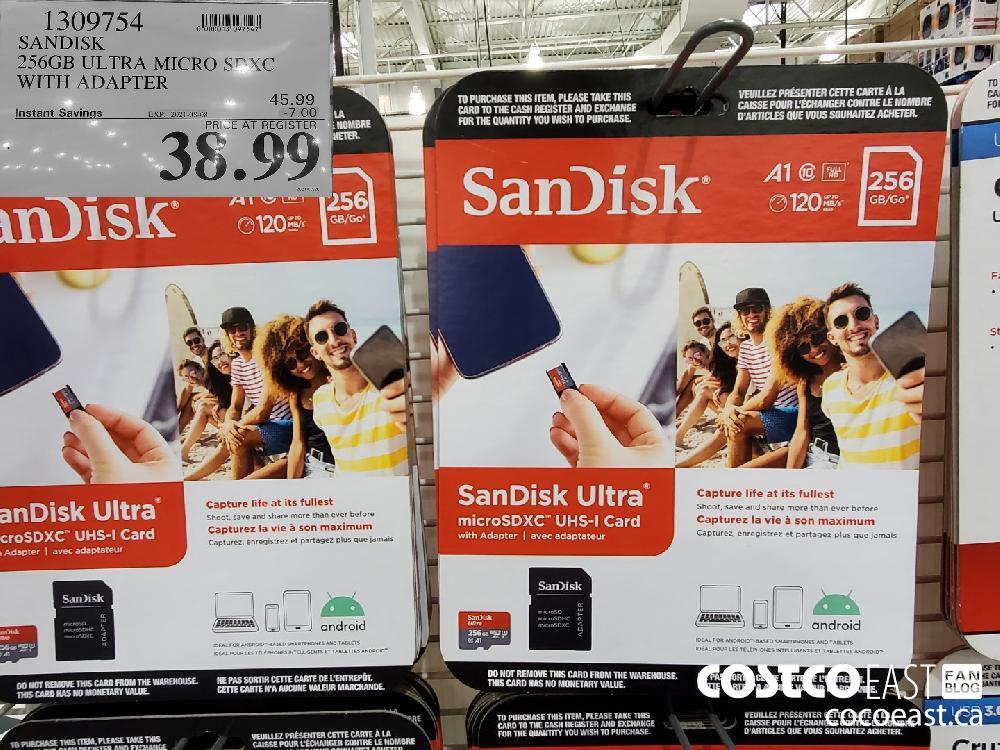 1309754 SANDISK 256GB ULTRA MICRO SDXC WITH ADAPTER ($7.00 INSTANT SAVINGS EXPIRES ON 2021-08-08) $38.99