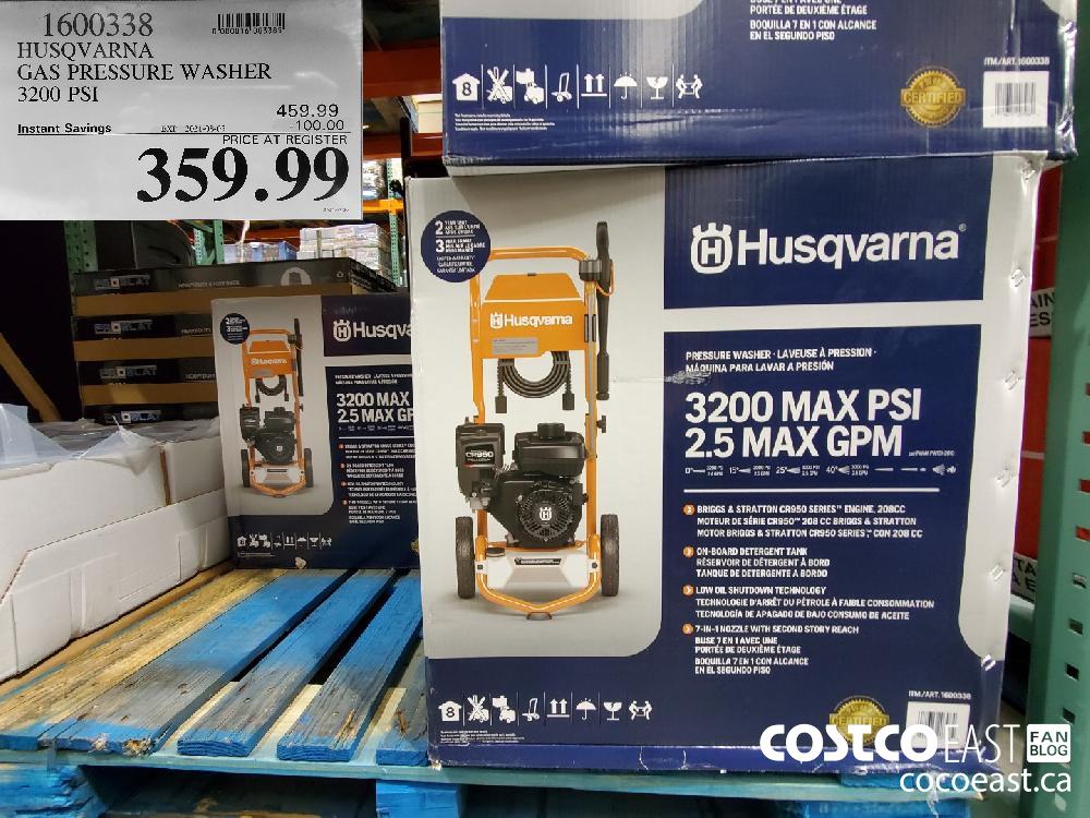 1600338 HUSQVARNA GAS PRESSURE WASHER 3200 PSI ($100.00 INSTANT SAVINGS EXPIRES ON 2021-08-05) $359.99