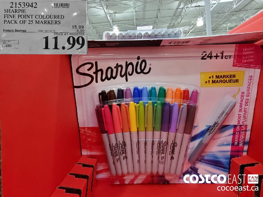 2153942 SHARPIE FINE POINT COLOURED PACK OF 25 MARKERS $11.99