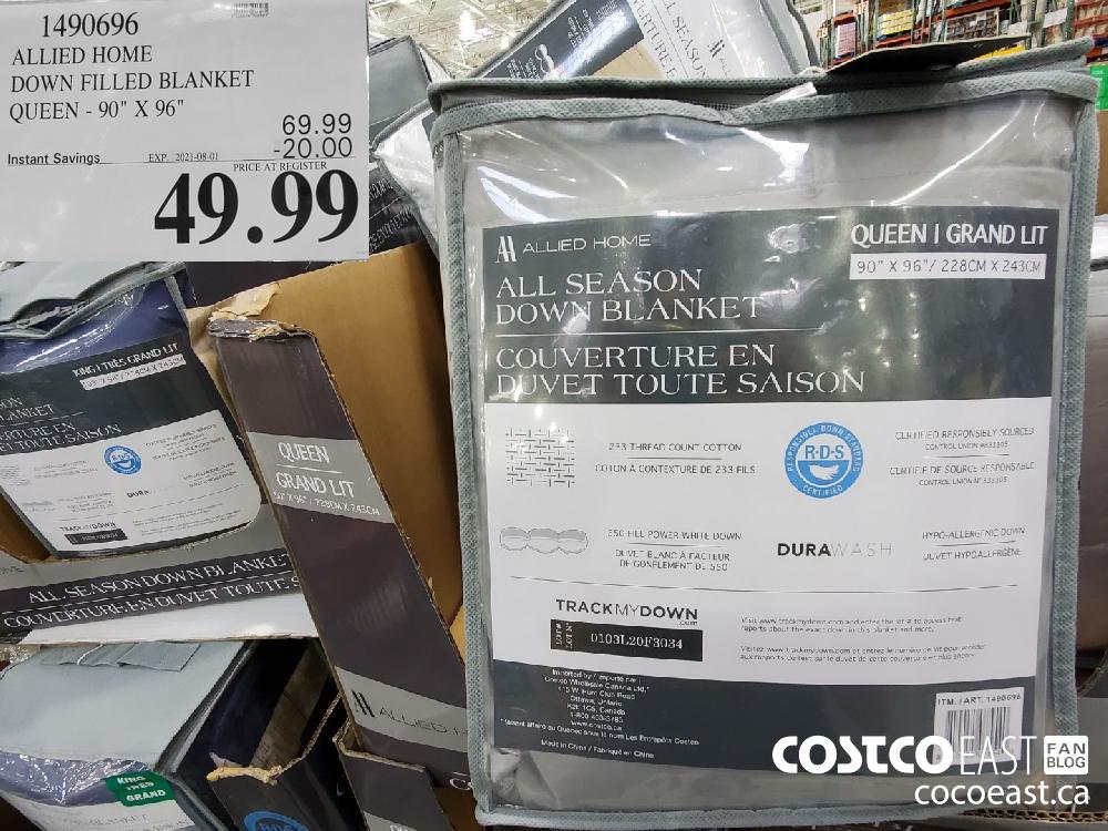 1490696 ALLIED HOME DOWN FILLED BLANKET QUEEN - 90" X 96" ($20.00 INSTANT SAVINGS EXPIRES ON 2021-08-01) $49.99
