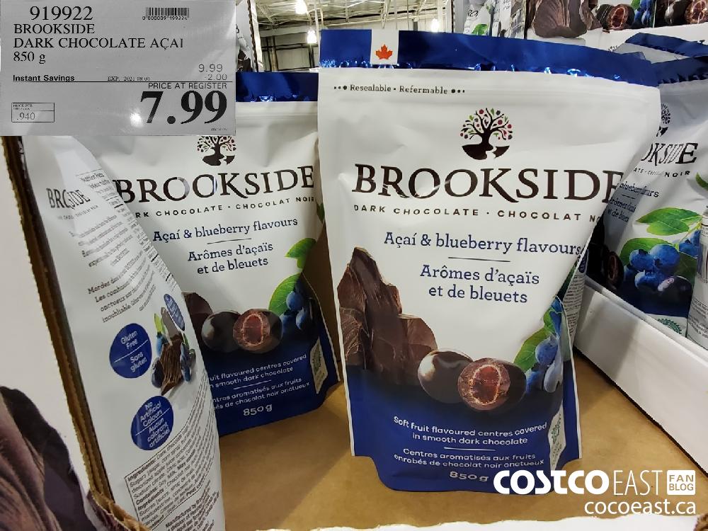 919922 BROOKSIDE DARK CHOCOLATE ACAI 850 G ($2.00 INSTANT SAVINGS EXPIRES ON 2021-08-01) $7.99