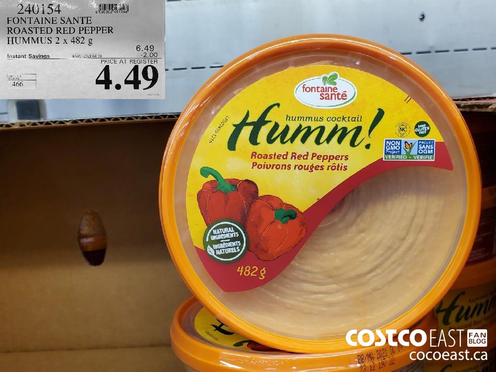 240154 FONTAINE SANTE ROASTED RED PEPPER HUMMUS 2 x 482 g ($2.00 INSTANT SAVINGS EXPIRES ON 2021-08-01) $4.49
