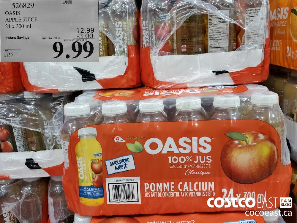 526829 OASIS APPLE JUICE 24 x 300 mL ($3.00 INSTANT SAVINGS EXPIRES ON 2021-08-01) $9.99