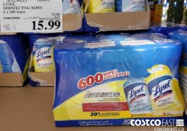 8529633LYSOL DISINFECTING WIPES 6 x 100 wipes ($4.00 INSTANT SAVINGS EXPIRES ON 2021-08-01)$15.99