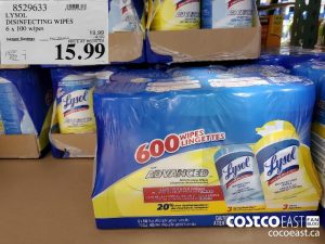 8529633LYSOL DISINFECTING WIPES 6 x 100 wipes ($4.00 INSTANT SAVINGS EXPIRES ON 2021-08-01)$15.99