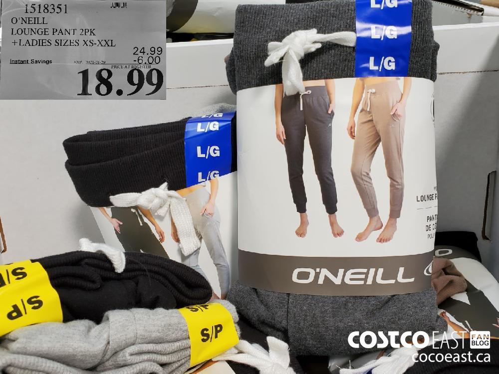 1518351 O NEILL LOUNGE PANT 2PK LADIES SIZES XS XXL 6 00 INSTANT SAVINGS  EXPIRES ON 2021 10 03 18 99 - Costco East Fan Blog