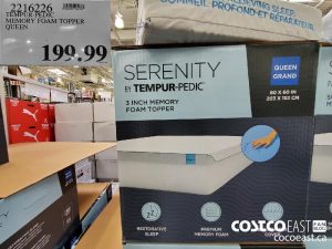 2216226
TEMPUR-PEDIC MEMORY FOAM TOPPER QUEEN 
$199.99
