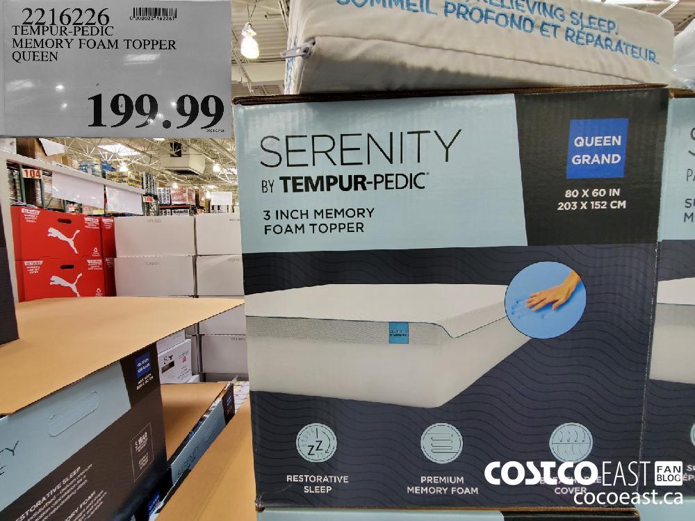 2216226 TEMPUR-PEDIC MEMORY FOAM TOPPER QUEEN $199.99