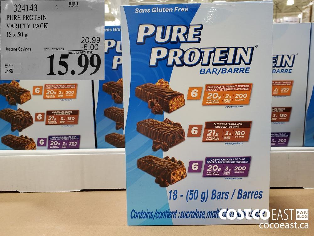 324143 PURE PROTEIN VARIETY PACK 18 x 50g ($5.00 INSTANT SAVINGS EXPIRES ON 2021-08-29) $15.99