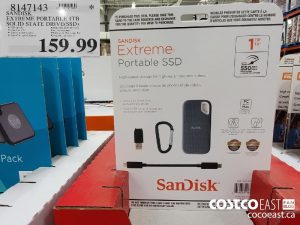 8147143
SANDISK EXTREME PORTABLE 1TB SOLID STATE DRIVE(SSD) 
$159.99
