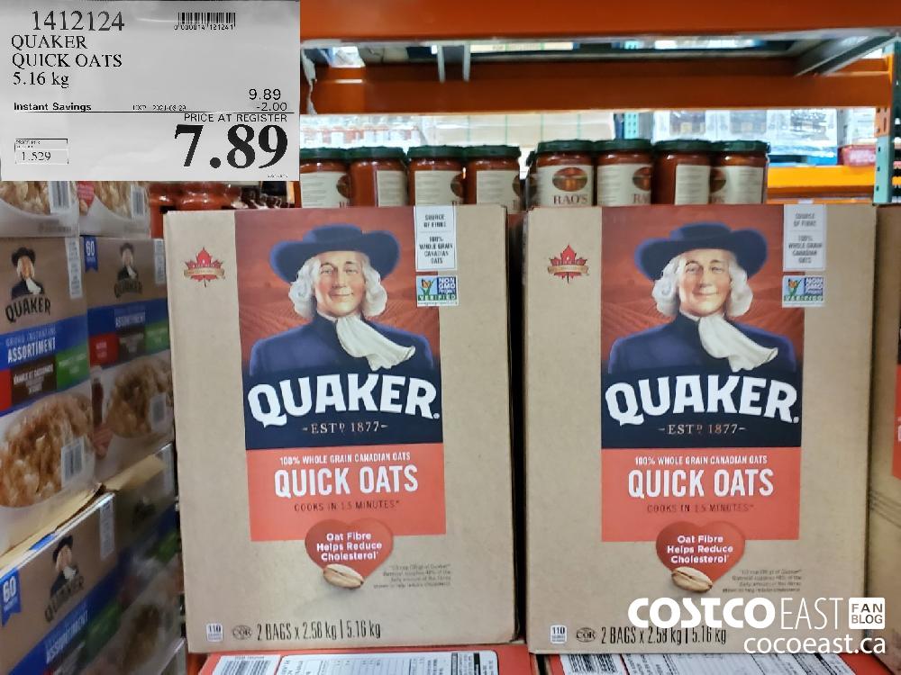 14121224 QUAKER QUICK OATS 5.16 kg ($2.00 INSTANT SAVINGS EXPIRES ON 2021-08-29) $7.89