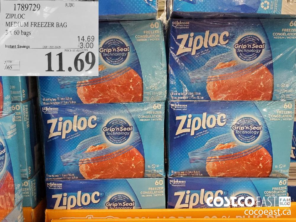 1789729ZIPLOC MEDIUM FREEZER BAG 5 x 60 bags ($3.00 INSTANT SAVINGS EXPIRES ON 2021-08-29)$11.69