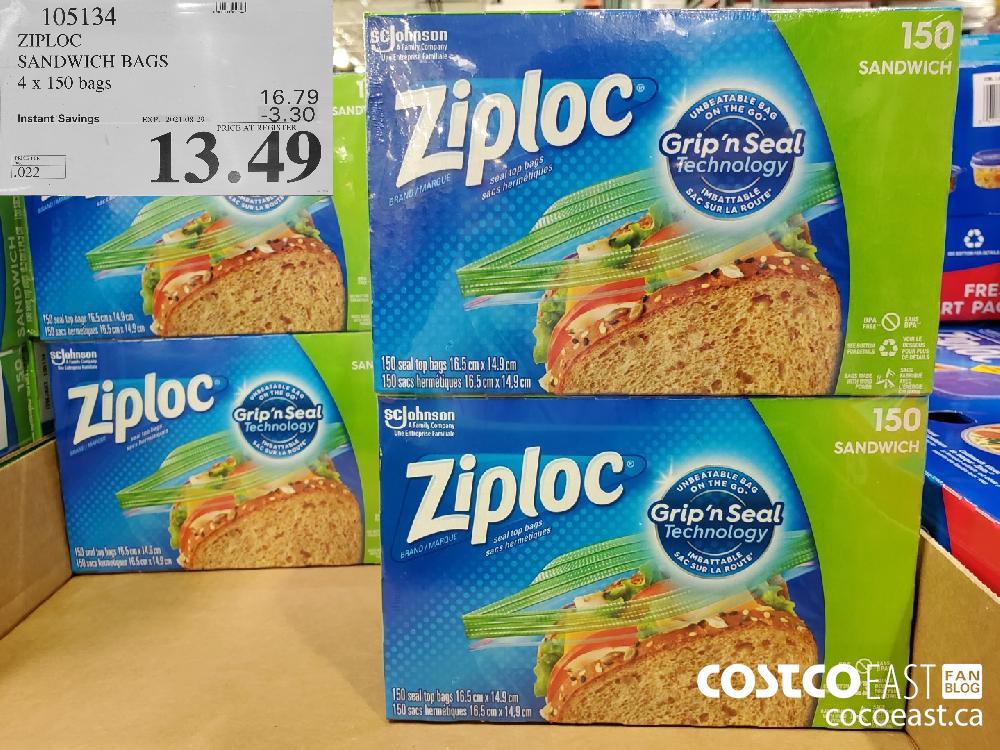 105134ZIPLOC SANDWICH BAGS 4 x 150 bags ($3.30 INSTANT SAVINGS EXPIRES ON 2021-08-29)$13.49