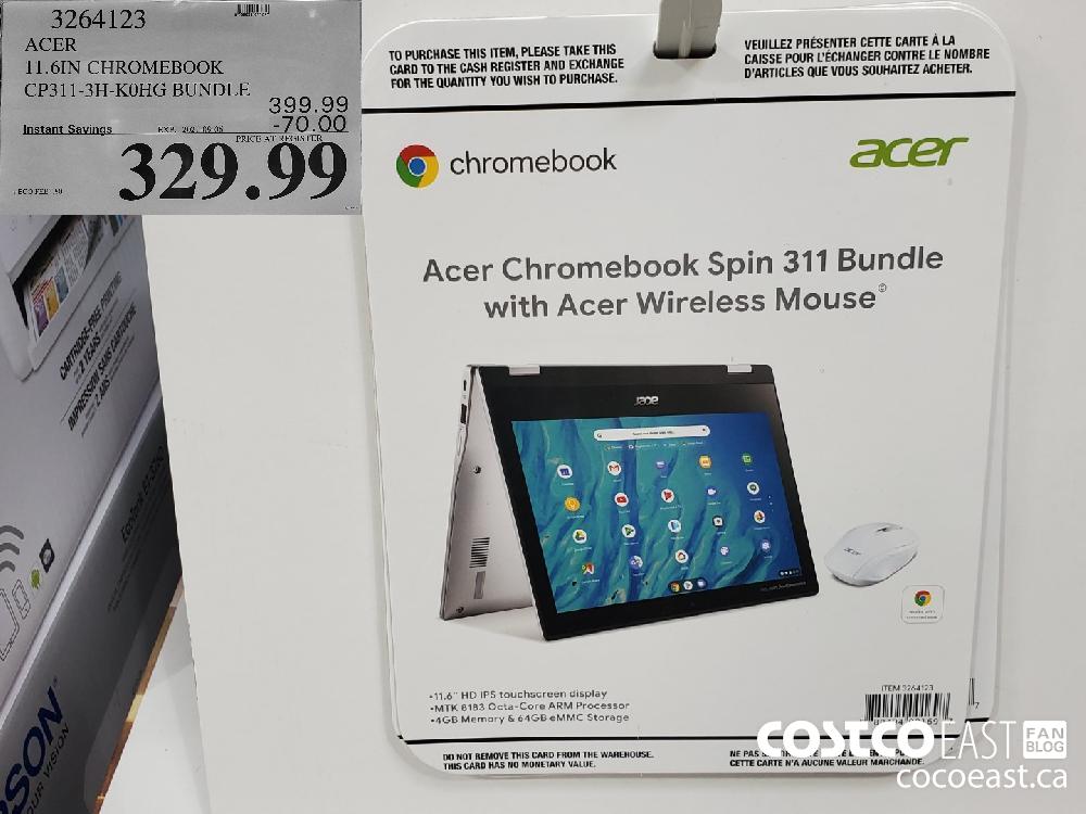 3264123 ACER 11.6IN CHROMEBOOK CP311-3H-KOHG BUNDLE ($70.00 INSTANT SAVINGS EXPIRES ON 2021-09-06) $329.99