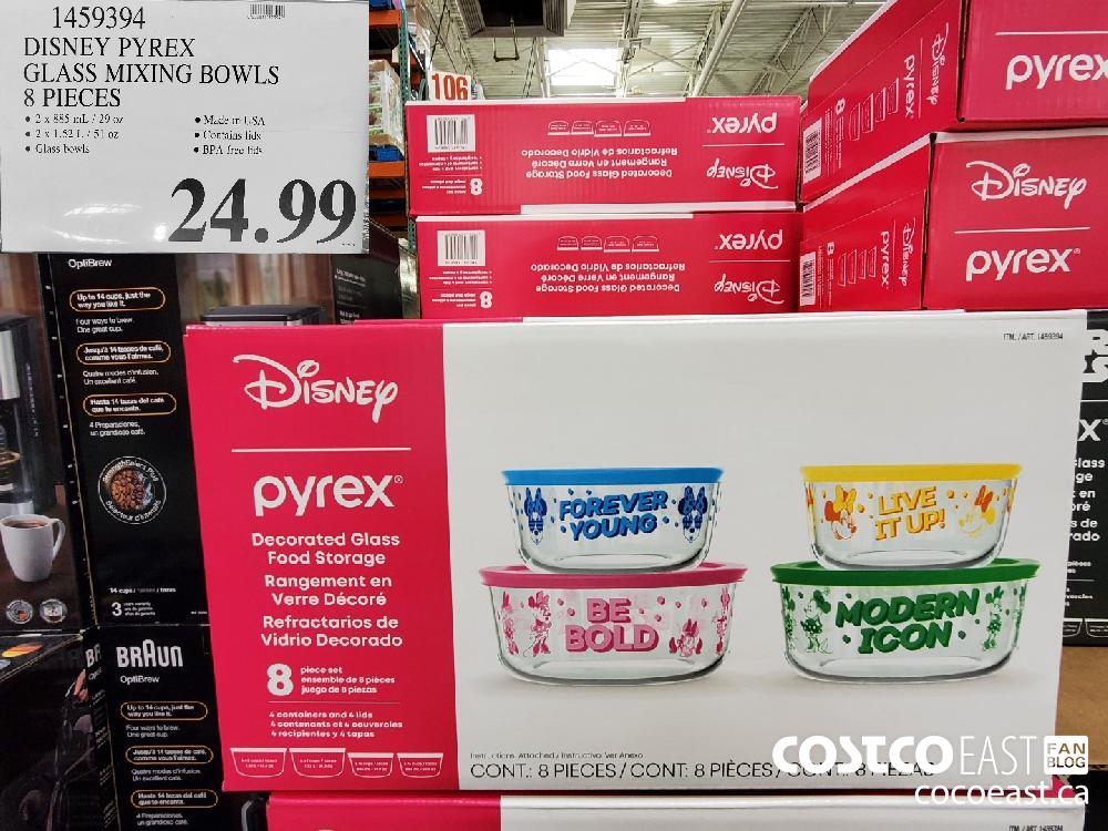 1459394 DISNEY PYREX GLASS MIXING BOWLS 8 PIECES $24.99