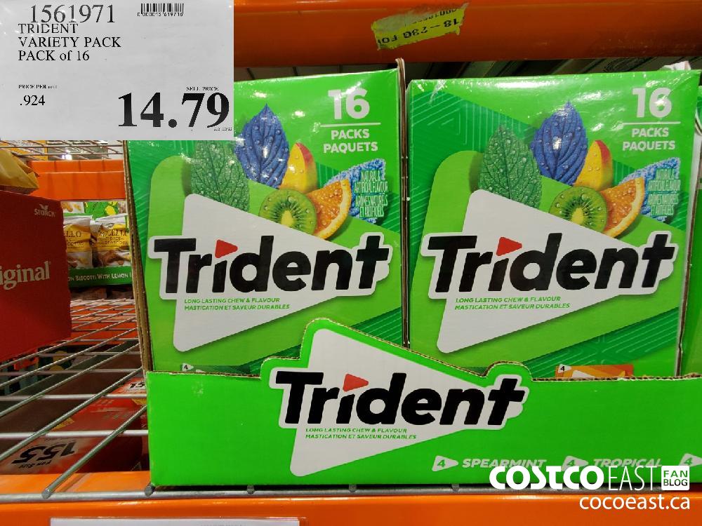 1561971 TRIDENT VARIETY PACK PACK of 16 $14.79