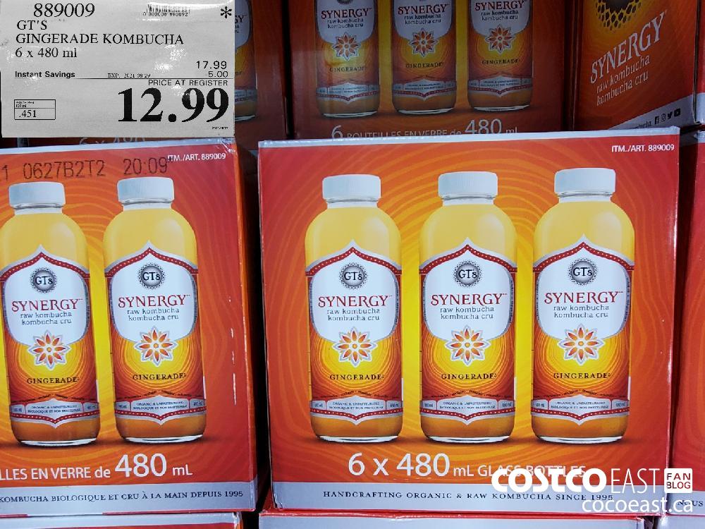 889009 GT'S GINGERADE KOMBUCHA 6 x 480 mi ($5.00 INSTANT SAVINGS EXPIRES ON 2021-08-29) $12.99