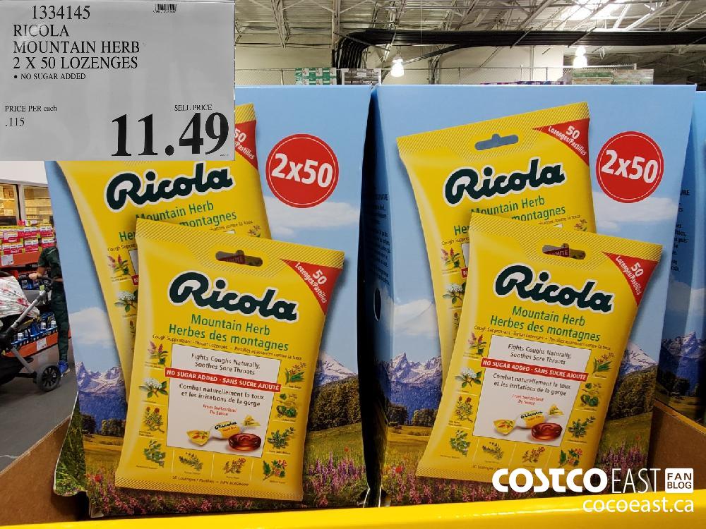 1334145 RICOLA MOUNTAIN HERB 2 X 50 LOZENGES $11.49