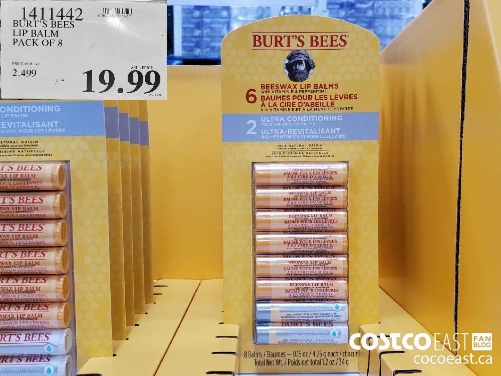 1411442 BURT'S BEES LIP BALM PACK OF 8 $19.99