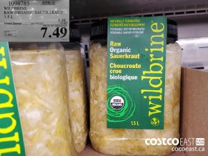 1098785
WILDBRINE RAW ORGANIC SAUERKRAUT 1.5 L 
($2.50 INSTANT SAVINGS EXPIRES ON 2021-09-05)
$7.49