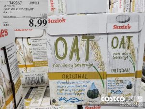 1349267
SUZIE'S OAT MILK BEVERAGE 6x1L 
($3.00 INSTANT SAVINGS EXPIRES ON 2021-09-12)
$8.99