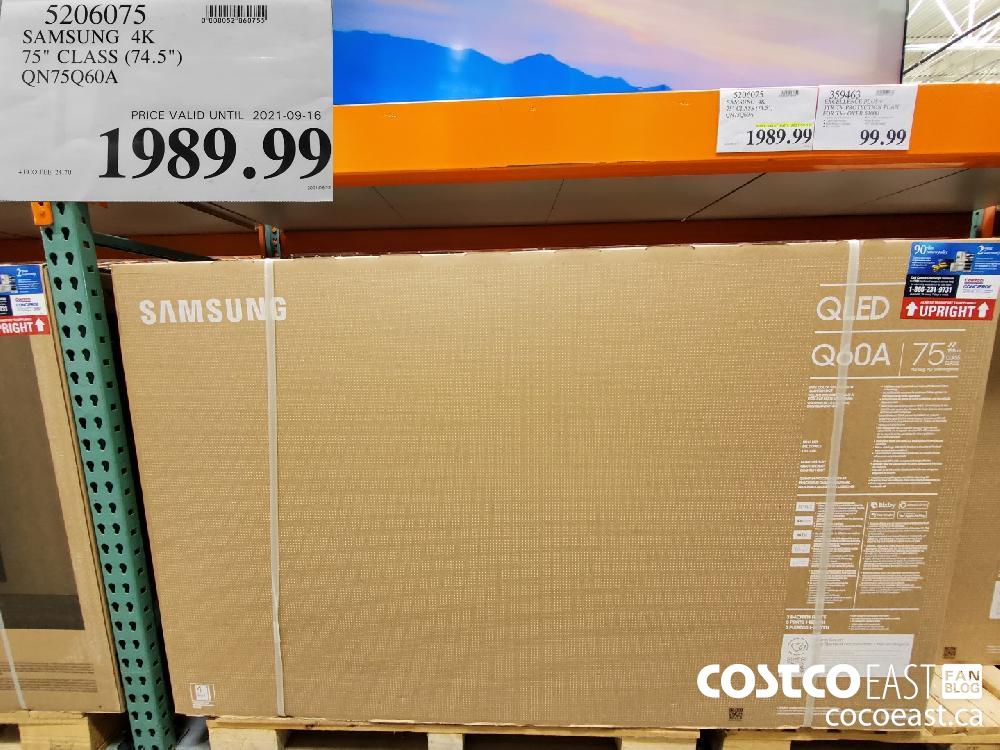 5206075 SAMSUNG 4K 75" CLASS (74.5") QON75Q60A $1989.99