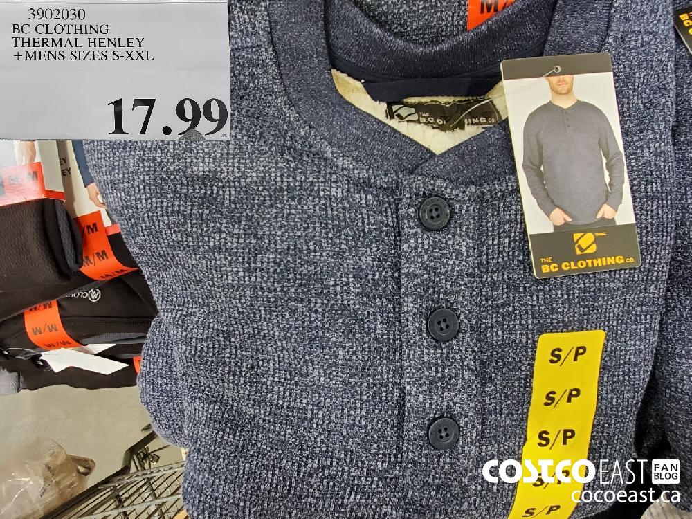 3902030 BC CLOTHING THERMAL HENLEY +MENS SIZES S-XXL $17.99