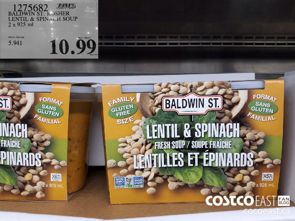 1275632 BALDWIN ST. KOSHER LENTIL & SPINACH SOUP 2 x 925 ml $10.99