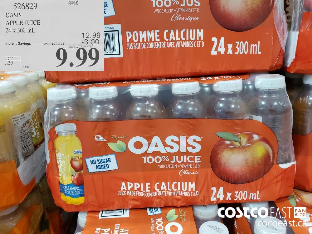 596829 OASIS APPLE JUICE 24 x 300 mL ($3.00 INSTANT SAVINGS EXPIRES ON 2021-09-26) $9.99