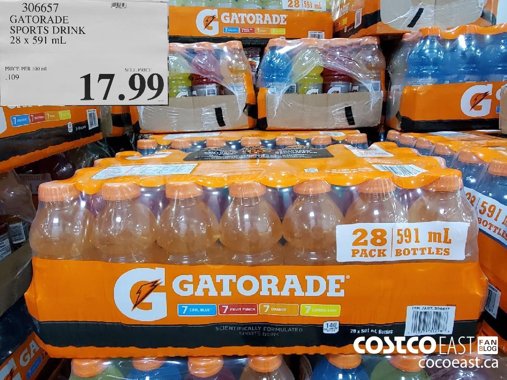 306657 GATORADE SPORTS DRINK 28 x 591 mL $17.99