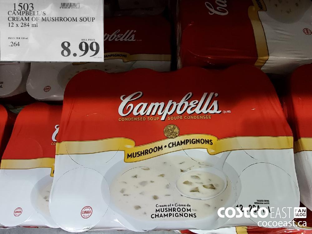 1503 CAMPBELL'S CREAM OF MUSHROOM SOUP 12 x 284 ml $8.99